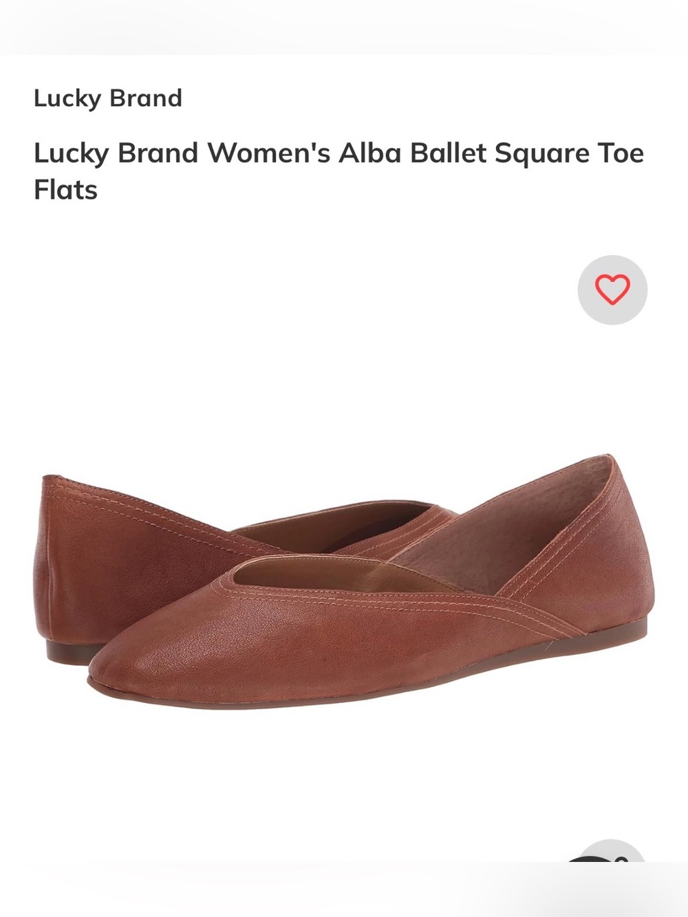 Lucky Brand Women's Alba Ballet Square Toe Flats, Size 8.5 M